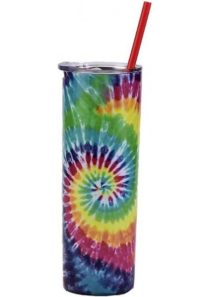 Üçlü Yalıtımlı Paslanmaz Çelik Tumbler Tie Boya Popüler Sanat Tabakası Bardaklar (Renkli) (Yurt Dışından)