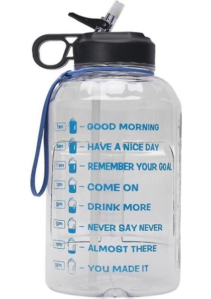 2.2l Spor Su Şişesi Motive Edici Zaman Işaretleyici (Şeffaf) (Yurt Dışından)