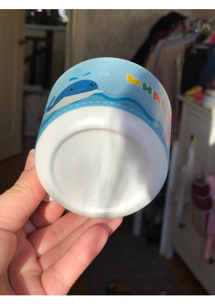Çocuk Besleme Bardakları Güz Geçirmez Yaratıcı Bambu Fiber Bebek Bardaklar Lid Bebek Içme Bardaklar ile Hayvan Stil Kolu | Kupalar (Mavi Balina) (Yurt Dışından) modelleri