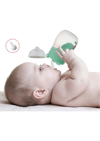 Sevimli 270 ml Çocuk Yenidoğan Hasır Fincan ile Çift Kollu Bebek Besleme Öğrenme Içme Şişe Çocuk Su Sippy Kupaları | Kupalar (Yeşil) (Yurt Dışından)
