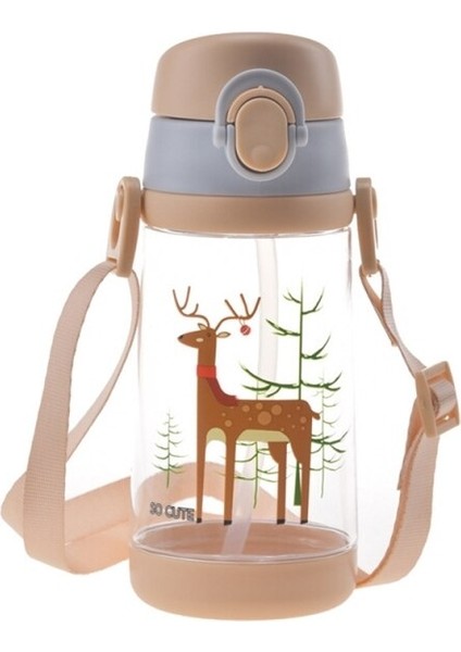 480 ml Çocuklar Su Kupası Yaratıcı Karikatür Hayvan Bebek Besleme Bardakları Payet Sızdırmaz Su Şişeleri Açık Taşınabilir Çocuk Bardakları | Bardaklar (Bej) (Yurt Dışından)