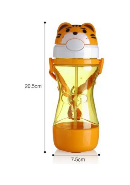 450 ml Bebek Çocuk Saman Fincan Içecek Su Kupası Kolu ile Sevimli Su Suyu Eğitim Şişesi Çocuk Bardak Çocuk Hediye | Kolu Kupası | Bebek Içme Kupası (Sarı) (Yurt Dışından)