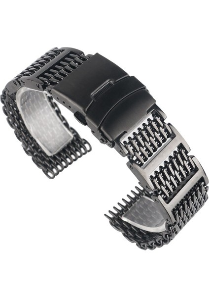 Siyah Gümüş Örgü Bilezik Katlanır (Yurt Dışından)