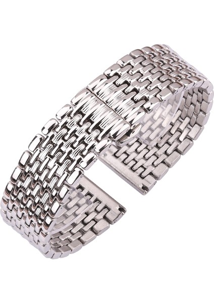 Paslanmaz Çelik Watch Band Bilezik Kadın Erkek Gümüş Düz Uç Watch Band Kayış Izle Aksesuarları | Bantları Izle (Yurt Dışından)