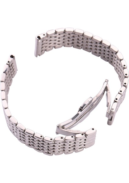 Paslanmaz Çelik Watch Band Bilezik Kadın Erkek Gümüş Düz Uç Watch Band Kayış Izle Aksesuarları | Bantları Izle (Yurt Dışından) fiyatları