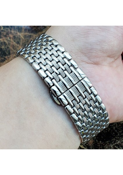 Paslanmaz Çelik Watch Band Bilezik Kadın Erkek Gümüş Düz Uç Watch Band Kayış Izle Aksesuarları | Bantları Izle (Yurt Dışından) fırsatları