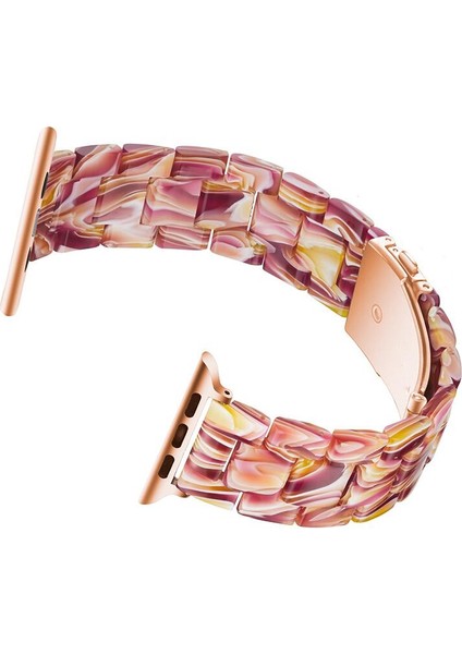 Reçine Kayışı IWatch Uyumlu Apple Watch Uyumlu Serisi Kayış Yeni Moda Renk Reçine Kayışı Çelik Bilezik | Bantlar Izle (Yurt Dışından)