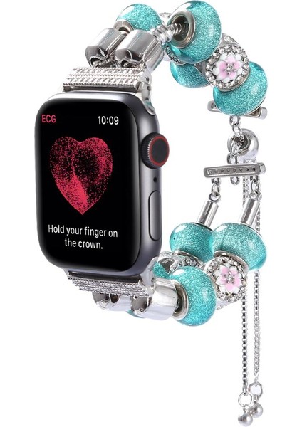 Dıy Gem Akik Apple Watch Uyumlu Band Için Askısı Kadın Takı Tasarım Boncuklu Bilezik Kemer IWatch Uyumlu Serisi | Bantları Izle (Yurt Dışından)