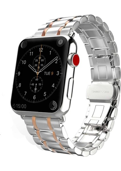 Paslanmaz Çelik Kayış Apple Watch Uyumlu Band Kelebek Metal Bağlantı Bilezik Band IWatch Uyumlu | Watch Uyumlu Bands (Yurt Dışından)