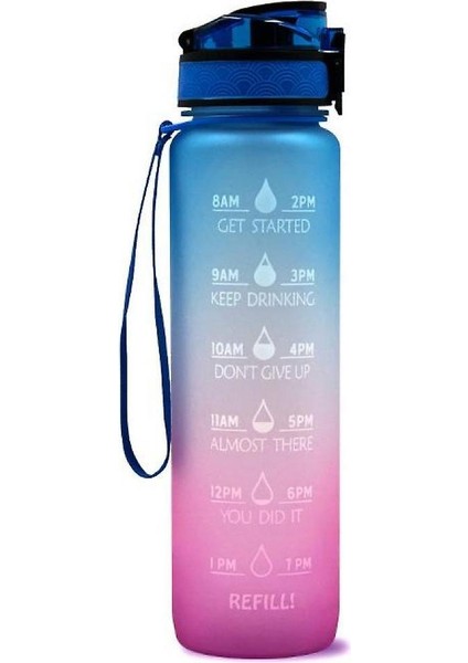 Degrade Buzlu Seyahat Kupası 1000ML Uzay Kupası Büyük Kapasiteli (Media) (Yurt Dışından)