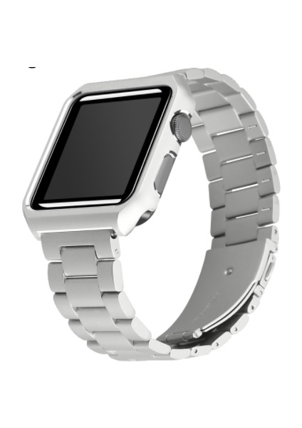 Paslanmaz Çelik Kayış + Kılıf Apple Watch Uyumlu Band Metal Bilezik Tampon Çerçeve Kapak Için IWatch Uyumlu Bant | Watch Uyumlu Bands (Yurt Dışından)