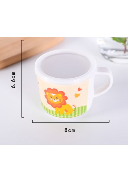 Çocuk Besleme Bardaklar Güz Geçirmez Yaratıcı Bambu Fiber Bebek Bardaklar Lid Bebek Içme Bardaklar Bardaklar | Bardaklar (Aslan) (Yurt Dışından) modelleri