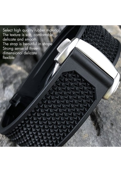 Kauçuk Kayış Silikon Siyah Watch Band Erkek Bilek Kemer Omega Seamaster Longines Aksesuarları Için | Bantlar (Yurt Dışından)