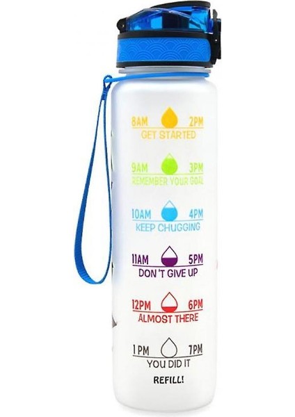 Degrade Buzlu Seyahat Kupası 1000ML Uzay Kupası Büyük Kapasiteli (Şeffaf Renk) (Yurt Dışından)