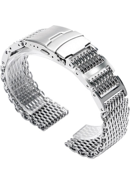 24MM Hq Shark Mesh Gümüş Paslanmaz Çelik Kordonlu Saati (Yurt Dışından) modelleri