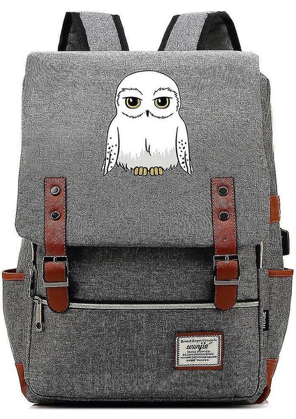 Harry Potter Baykuş Gençler Schoolbag USB Eğlence Sırt Çantası (Yurt Dışından)