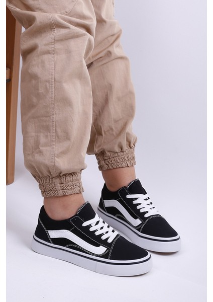 Siyaha Beyaz Kadın Günlük Sneaker