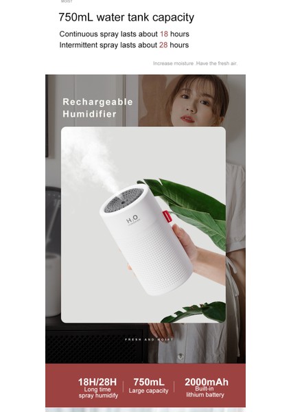 Hava Nemlendirici Ultrasonik Soğuk Mist Püskürtücü 750ML Aromaterapi LED Gece Lambası ile Temel Yağ Difüzör | Nemlendiriciler (Yurt Dışından)