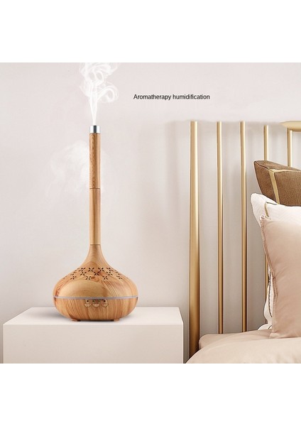 Ev Elektrik Uçucu Yağ Aromaterapi Difüzör Ahşap Tahıl ile Ultrason Hava Aroma Nemlendirici 7 Renkler Işık 6h Zamanlayıcı 350ML | Nemlendiriciler (Yurt Dışından)