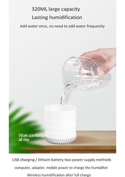 Serin Sisli 320ML Kablosuz Hava Nemlendirici Ultrasonik Elektrikli Esansiyel Yağ Difüzörleri Aromaterapi Difüzörü | Nemlendiriciler (Yurt Dışından)