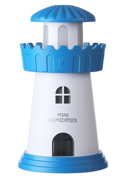 Güzel Deniz Feneri Ultrasonik Hava Nemlendirici DC5V USB Su Difüzörü 150 ml Gece Lambası Mist Maker Araba Nemlendirici | Nemlendiriciler (Mavi) (Yurt Dışından)