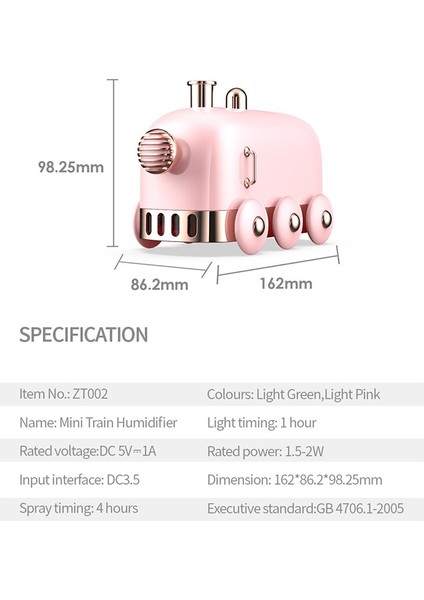 300 ml Ultrasonik Nemlendirici Retro Mini Tren USB Aroma Hava Difüzör Uçucu Yağ Mist Maker Renkli LED Işık ile Sisleyici | Nemlendiriciler (Yurt Dışından) fırsatları