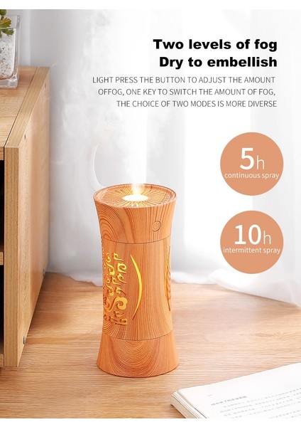 Ahşap Tahıl Ev Hava Nemlendirici USB Ultrasonik Aroma Uçucu Yağ Difüzör 3 In 1 Mini Humidificador LED Lamba Mist Maker ile | Nemlendiriciler (Yurt Dışından) modelleri