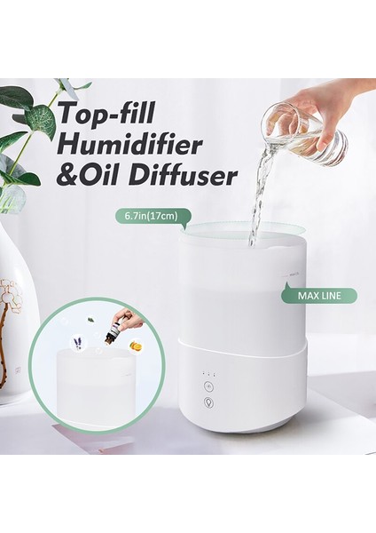 Elektrikli Aroma Nemlendirici Difüzör Yatak Odası Için 2.5l Nemlendirici Büyük Kapasiteli Ev Için Ev Serin Mist Maker 7 Renkli LED Işık | Nemlendiriciler (Yurt Dışından) modelleri