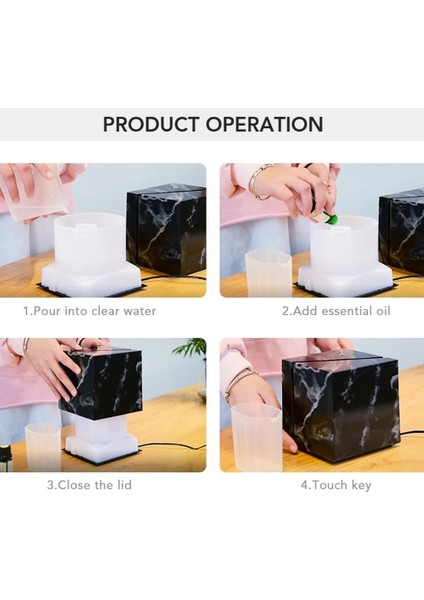 Mermer Tahıl Ultrasonik Hava Nemlendirici Esansiyel Yağ Aromaterapi Difüzör 200 ml Ofis Ev Yatak Odası Oturma Odası Çalışma Yoga | Nemlendiriciler (Beyaz) (Yurt Dışından) modelleri