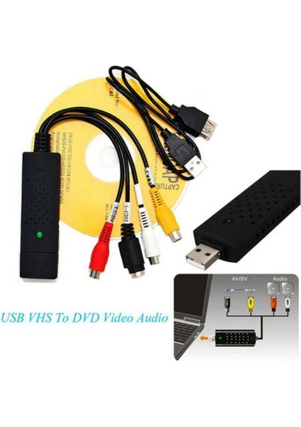 USB Vhs Bantlar Pc DVD Video Ses Dönüştürücü 3 Rca Hd Dvr Yakalama Kartı (Yurt Dışından)