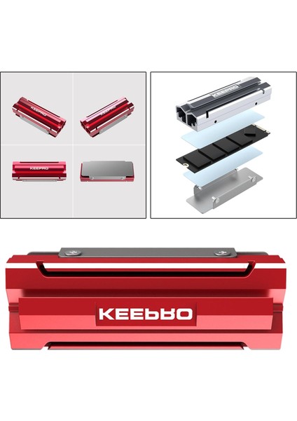 Alüminyum Soğutucular Soğutma Fin Cnc Işlemleri M.2 2280 SSD Sabit Sürücü Kırmızı (Yurt Dışından) indirimleri