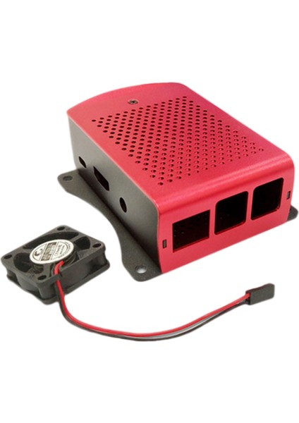 Alüminyum Alaşımlı Bilgisayar Kasası Anakart Kabuğu Fanlı Pı4 Kırmızı Için Soğutucu (Yurt Dışından)