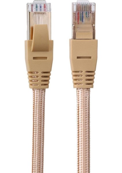 Cat7 Ethernet Ağ Kablosu Altın Kaplama Korumalı RJ45 Yama Tel Kablosu 3m (Yurt Dışından)