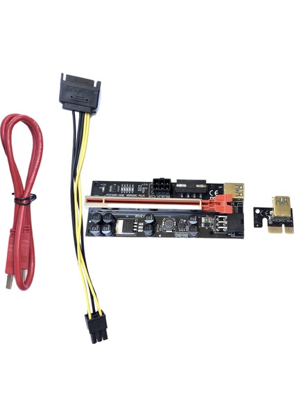 Genişletici Kablo VER009C 1x Ila 16X USB 3.0 Için Btc Gpu Madencilik Grafik Kartı Işık Kırmızı (Yurt Dışından)