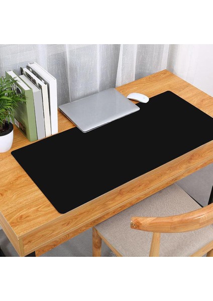 Çift Taraflı Ofis Masası Matwaterproof Pu Deri Bilgisayar Dizüstü Klavye Mouse Pad Siyah (Yurt Dışından)