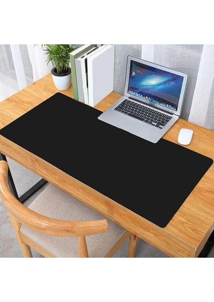 Çift Taraflı Ofis Masası Matwaterproof Pu Deri Bilgisayar Dizüstü Klavye Mouse Pad Siyah (Yurt Dışından)