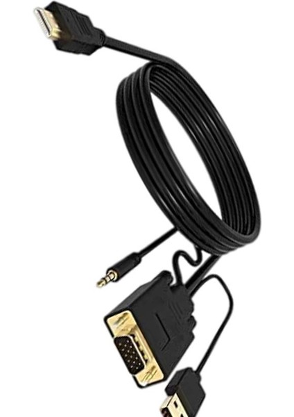 Vga'ya Hdmı Adaptör Kablosu 10FT / 3m (Yeni Tv'ye Eski Pc), Bağlanma Için Sesle; Ses + Güç 10FT (Yurt Dışından) indirimleri