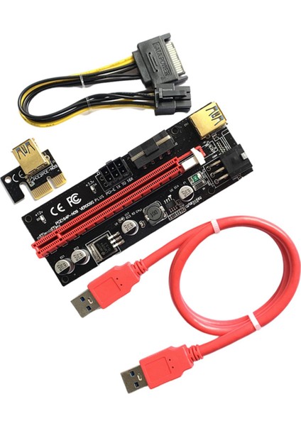 Pcıe Rider Adaptörü Genişletici Madencilik 1X-16X Sürücüsiz Hızlı Veri Iletimi Kırmızı Kordon (Yurt Dışından)