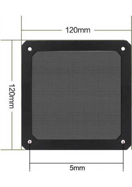 Pc Fan Toz Filtresi Siyah Toz Geçirmez Filtre Kapak Kılıf Kapak Manyetik Çerçeve Vida Delikli 12 cm (Yurt Dışından)