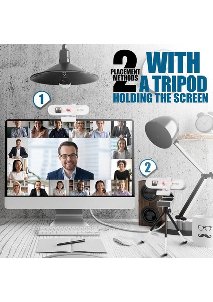 4 K Hd USB Webcam Web Kamera W / Video Oyunu Için Mikrofon Döndürülebilir 1 K Beyaz (Yurt Dışından) indirimleri