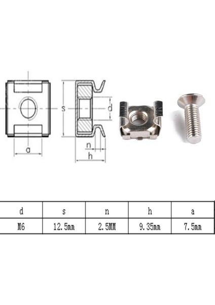 100 Paket M6 Kafes Kuruyemiş Cıvata Rafları Raf Dağı Veri Dolapları Için 20MM Konu (Yurt Dışından)