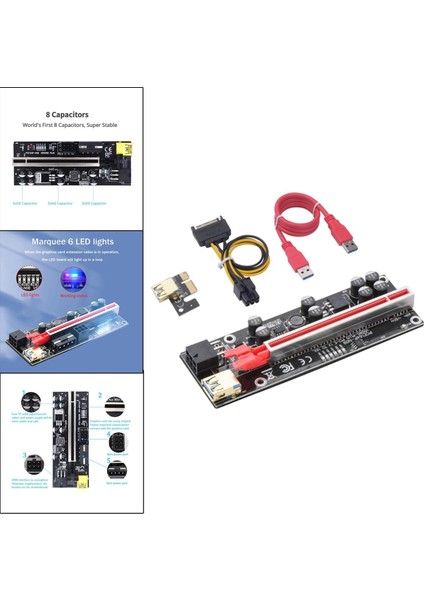 Grafik Kartı Kırmızı Kart Yuvası Kararlı Ver 010S Plus Gpu Madencilik Için Powered Tek Arayüz (Yurt Dışından)