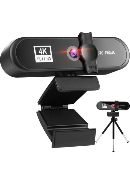 4 K Hd USB Web Kamerası Web Kamera W / Video Oyunu Için Mikrofon Döndürülebilir 4K Siyah (Yurt Dışından)