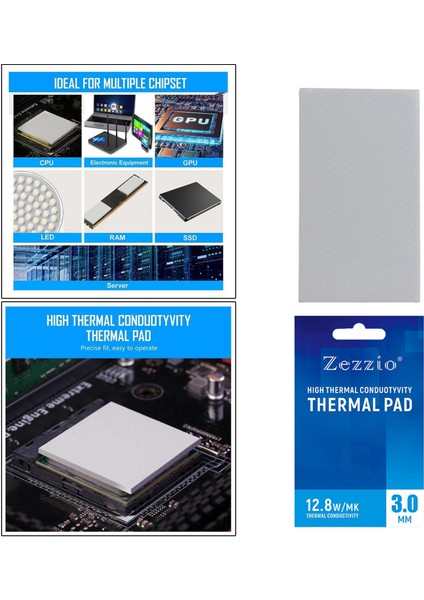 Silikon Termal Ped Isı Direnci Basit Pc Laptop Için Gpu / Cpu / LED Soğutucu 3.0mm (Yurt Dışından)