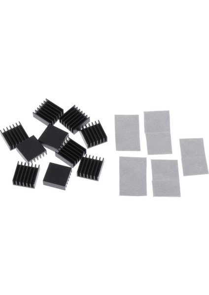 10 Parça Grafik Kartı Radyatör Soğutucu Pad Değiştirme 14X14X6MM Siyah (Yurt Dışından)
