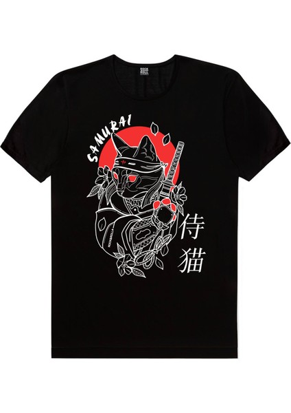 Kedi Samuray, Japon Bascı Erkek Tişört 2'li Eko Paket