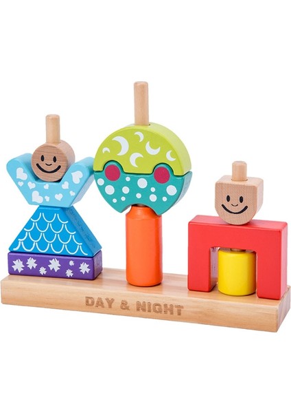 Eğitim Ahşap Oyuncak Sun ay Günü ve gece Ayağı Blokları Erken Öğrenme Bebek Çocuk Doğum Günü Noel Hediyesi | Bloklar (Yurt Dışından)
