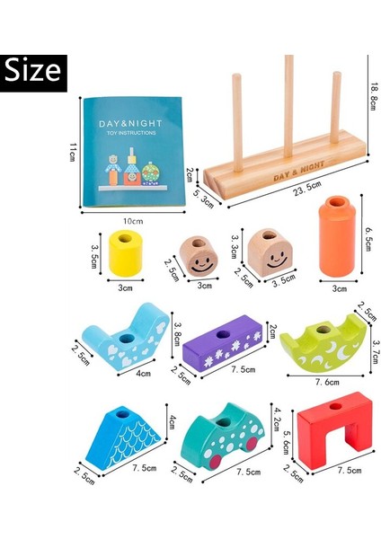 Eğitim Ahşap Oyuncak Sun ay Günü ve gece Ayağı Blokları Erken Öğrenme Bebek Çocuk Doğum Günü Noel Hediyesi | Bloklar (Yurt Dışından)