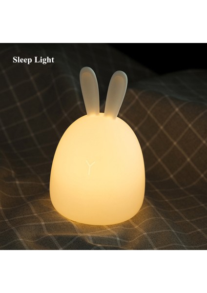 Three Beans Tavşan LED Gece Işık Dokunmatik Sensör Renkli USB Şarj Edilebilir Karikatür Silikon Bunny Lamba Çocuklar Için Bebek Yatak Odası Başucu Hediye | LED Gece Işıkları (Yurt Dışından)