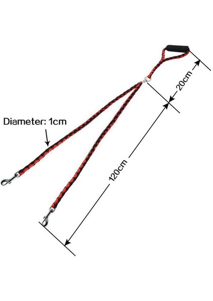 2 Yollu Örgülü Naylon Çift Köpek Tasma Çift Kurşun Halat Dayanıklı Yürüyüş Güçlü Tasmalar Yumuşak Yastıklı Saplı 2 Köpekler | Tasmalar (Yurt Dışından)